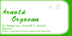arnold orgovan business card